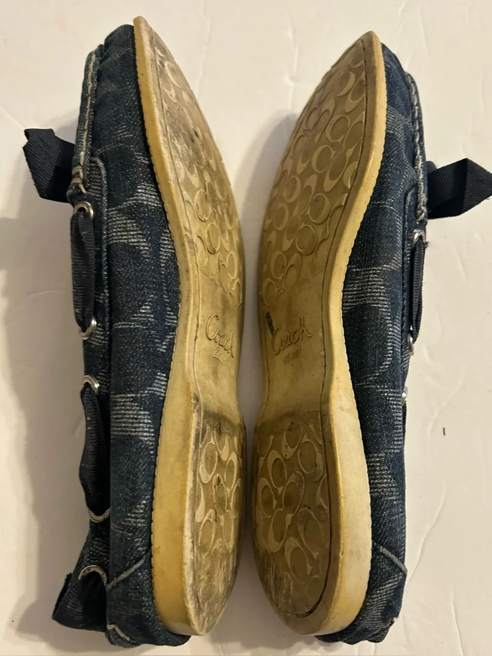 Coach Denim Blue Women’s Bow Moccasin Loafers